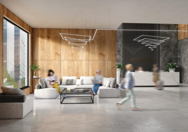 Designleuchte im Hotel-Lobby – moderne Beleuchtung für Rezeption und Empfangsbereiche